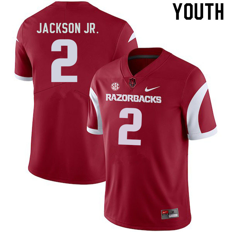 Youth #2 Ketron Jackson Jr. Arkansas Razorbacks College Football Jerseys Sale-Cardinal - Click Image to Close